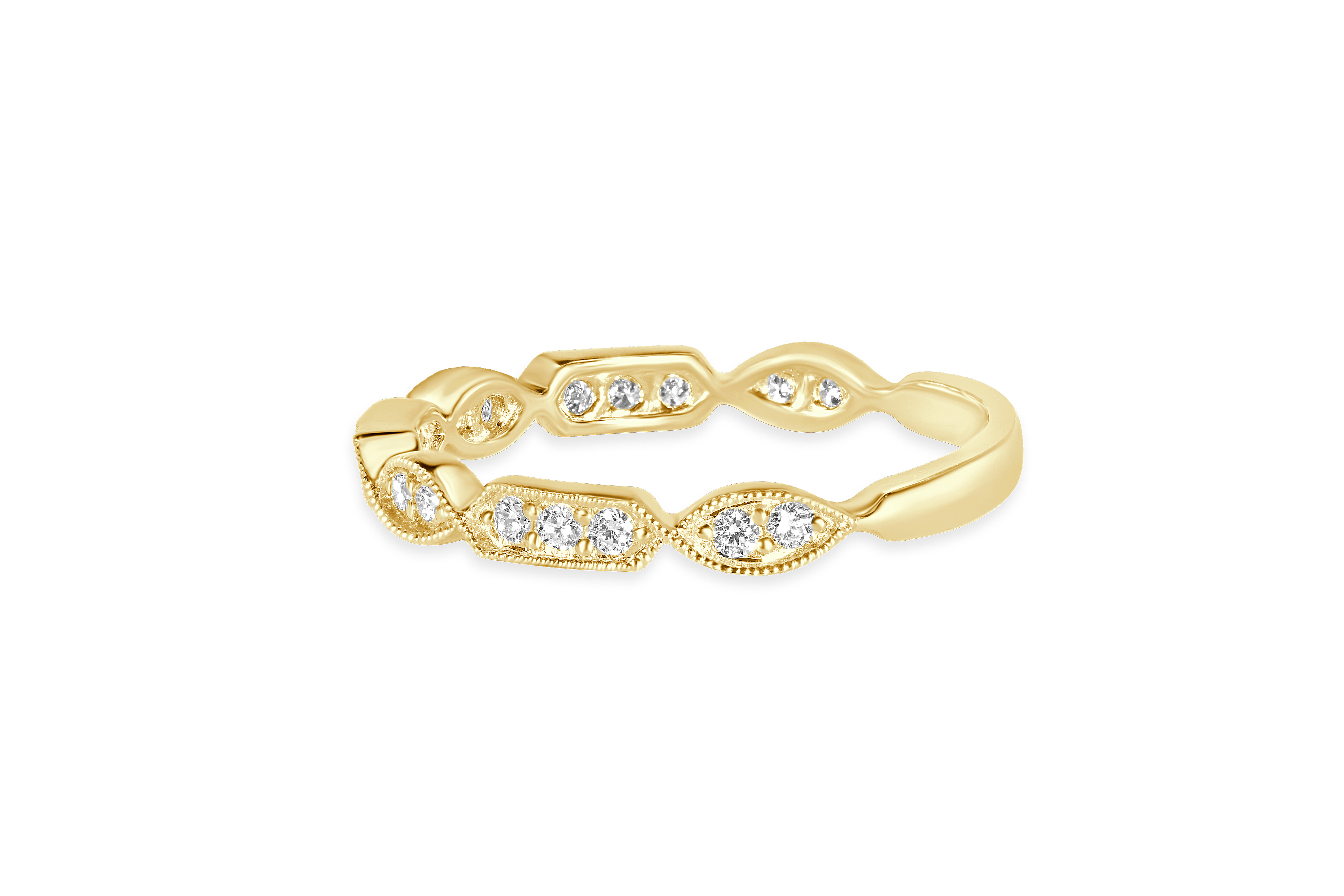 14K Yellow Gold Stackable Diamond Band