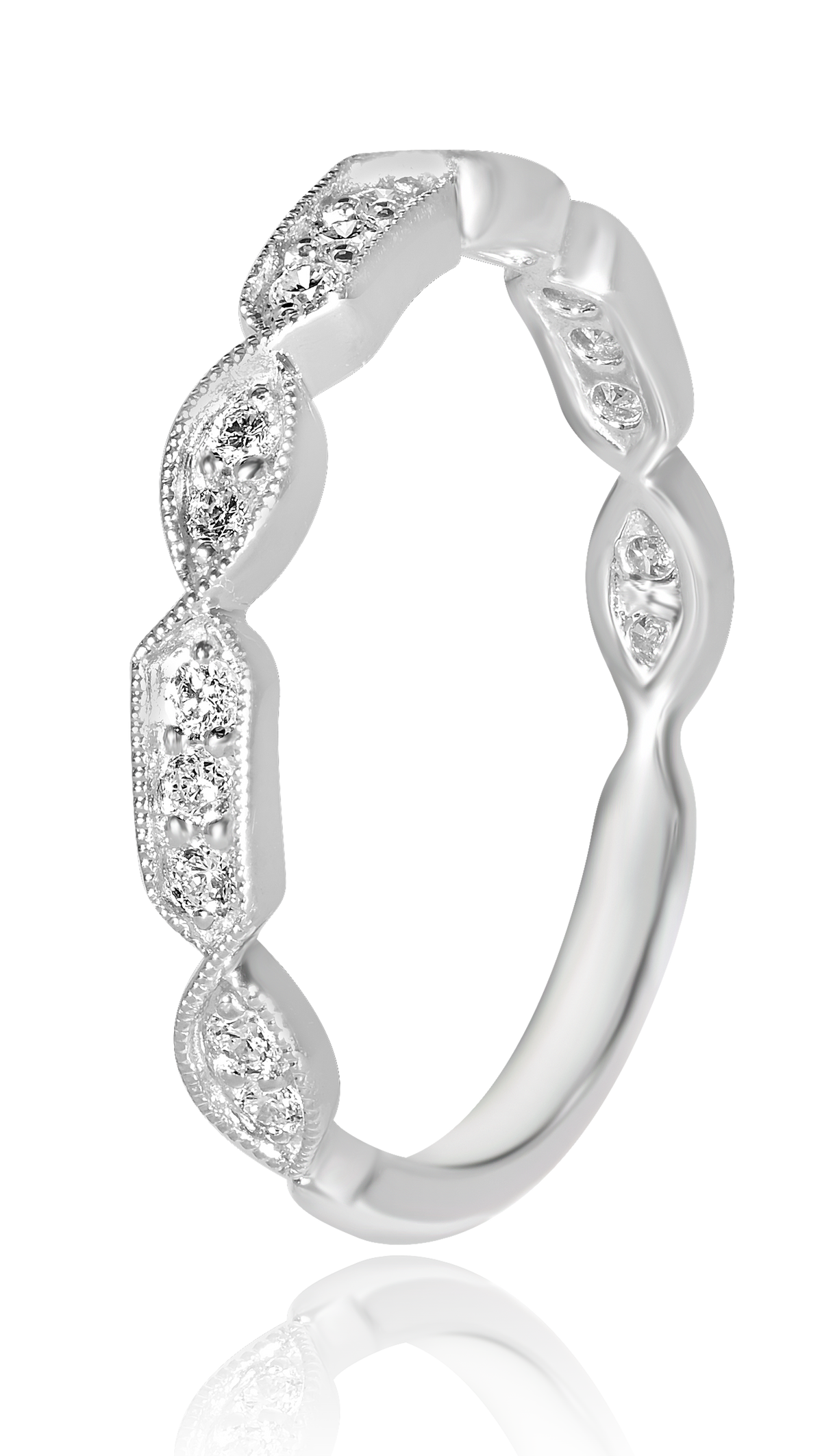 14K White Gold Stackable Diamond Ring