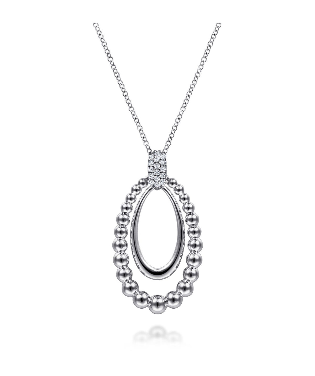 925 Sterling Silver Diamond Pendant Necklace