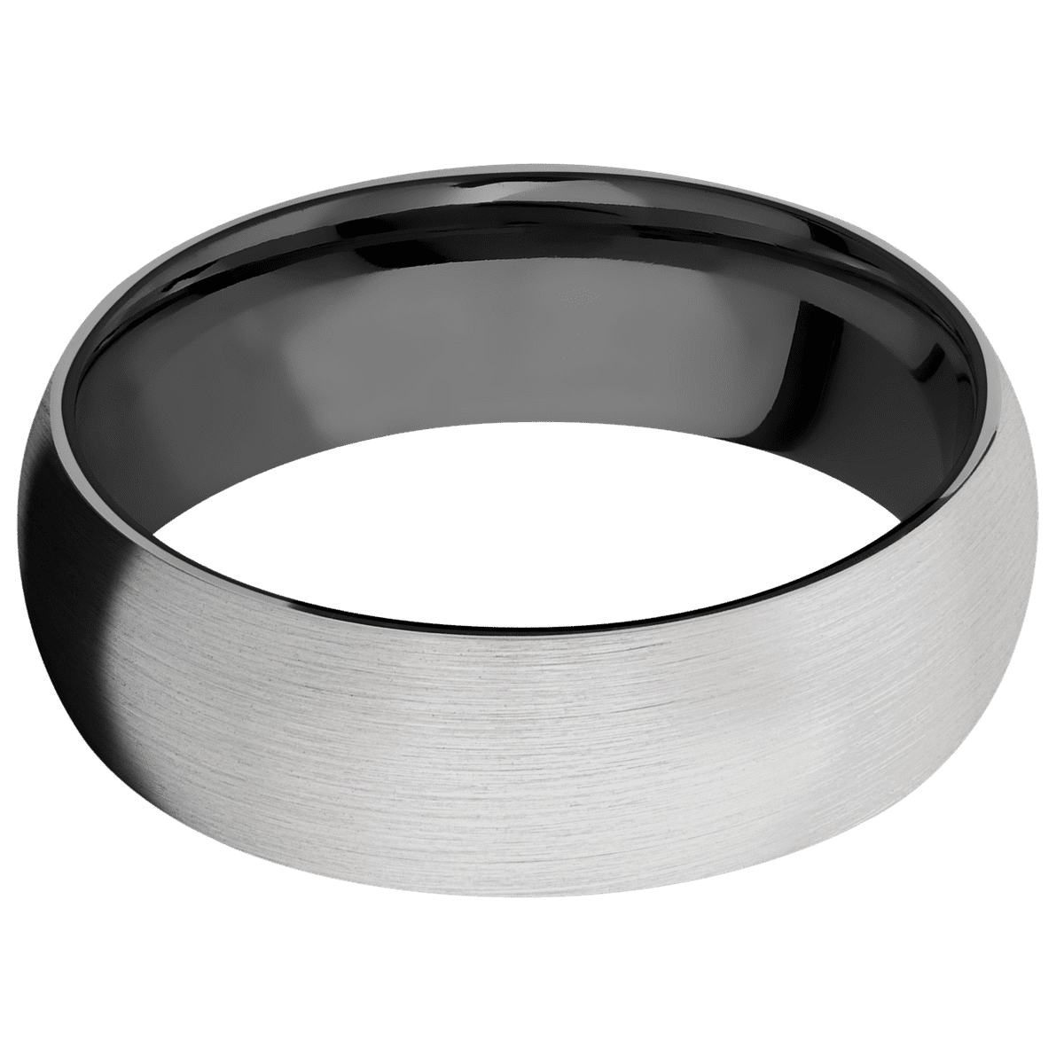 14K White Gold + Satin Finish + Zirconium