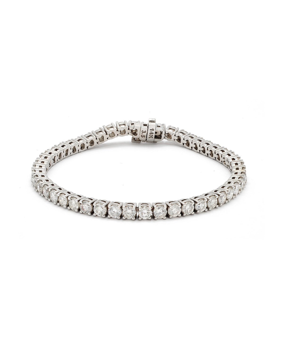 14K White Gold Diamond Tennis Bracelet 8.00cttw