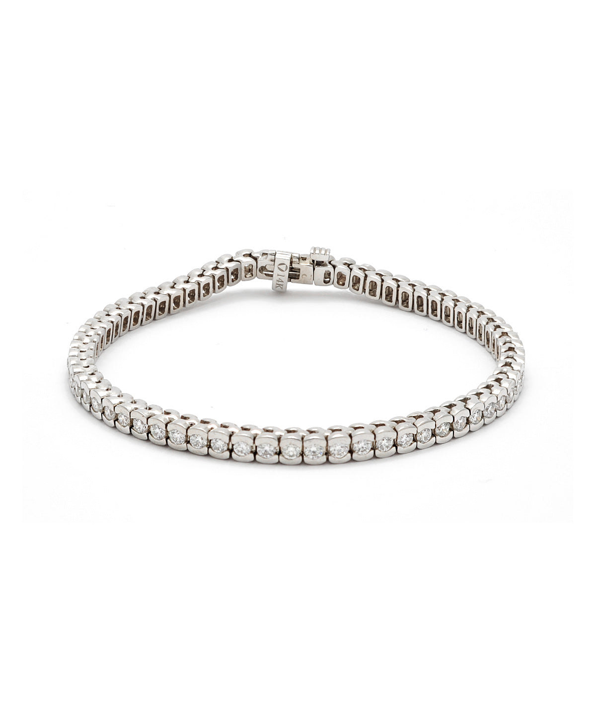 14K White Gold Diamond Tennis Bracelet 2.05cttw