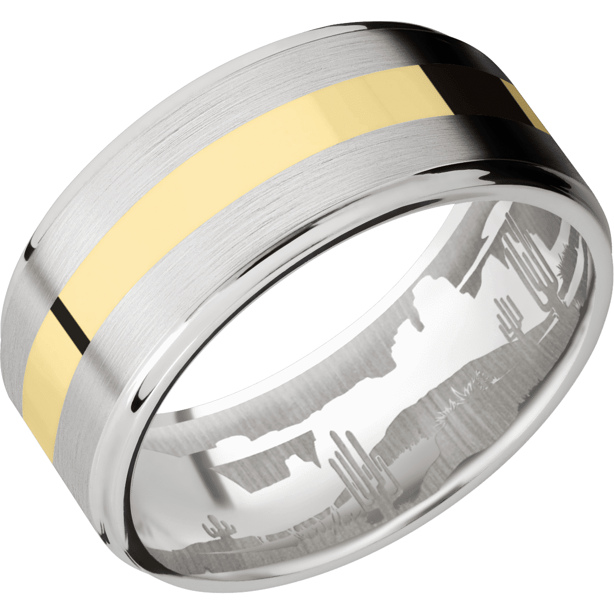 14K White Gold + Satin , Polish Finish
