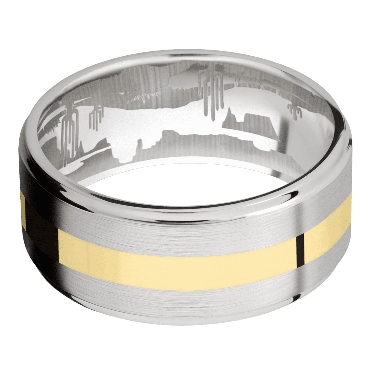 14K White Gold + Satin , Polish Finish
