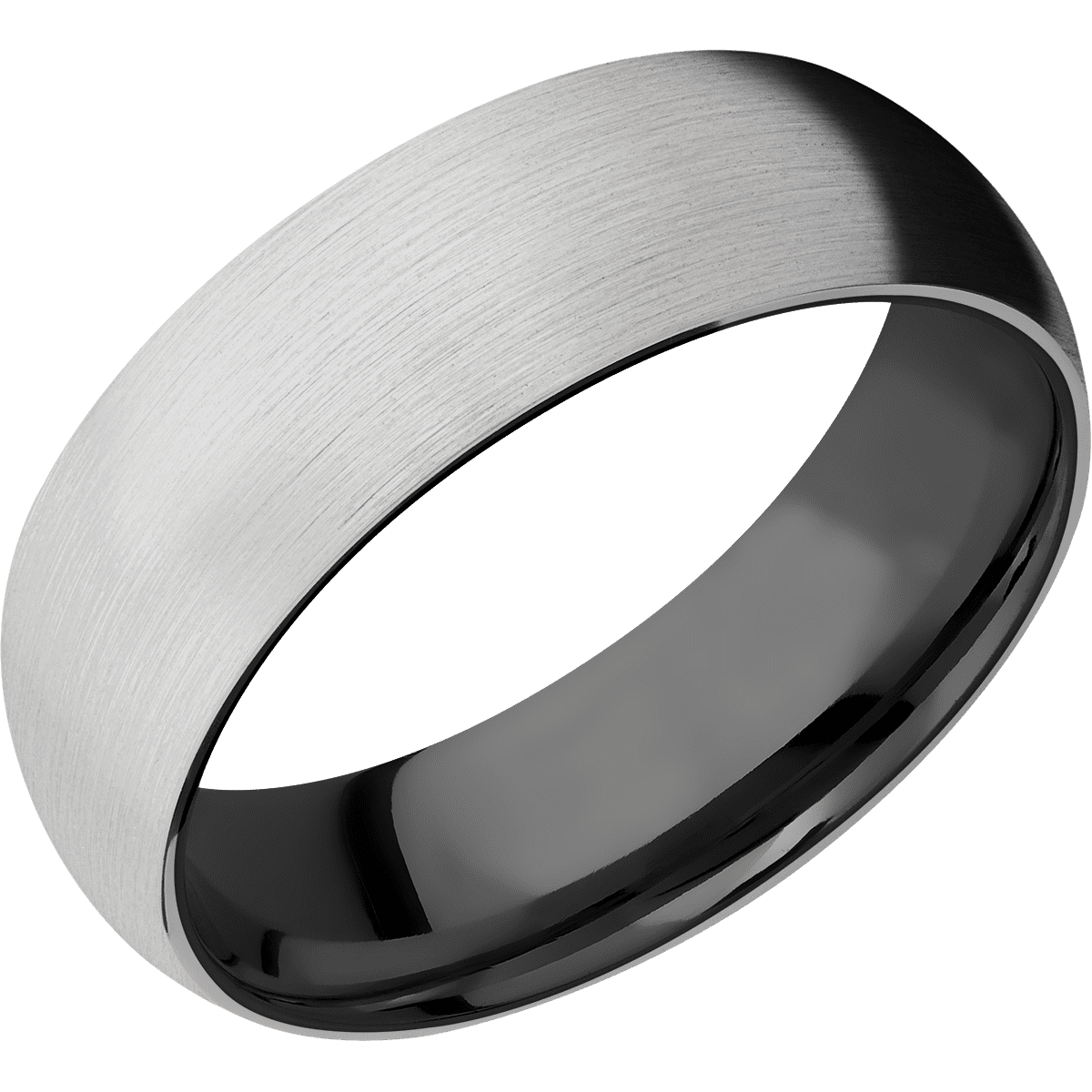 14K White Gold + Satin Finish + Zirconium