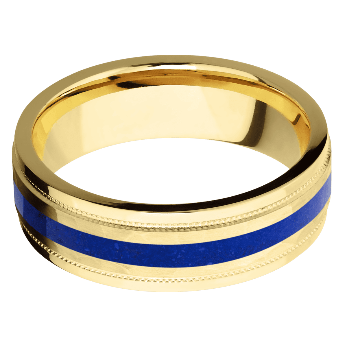 18K Yellow Gold + Hammer , Polish Finish