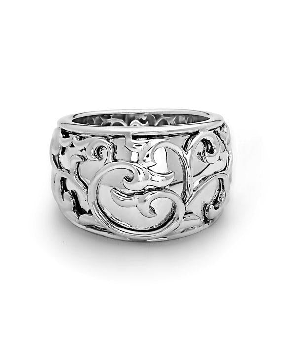 Charles Krypell Ivy Lace Sterling Silver Band Ring