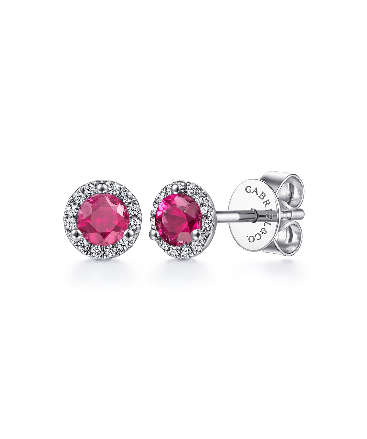 14K White Gold 0.68ctw Ruby Stud Earrings