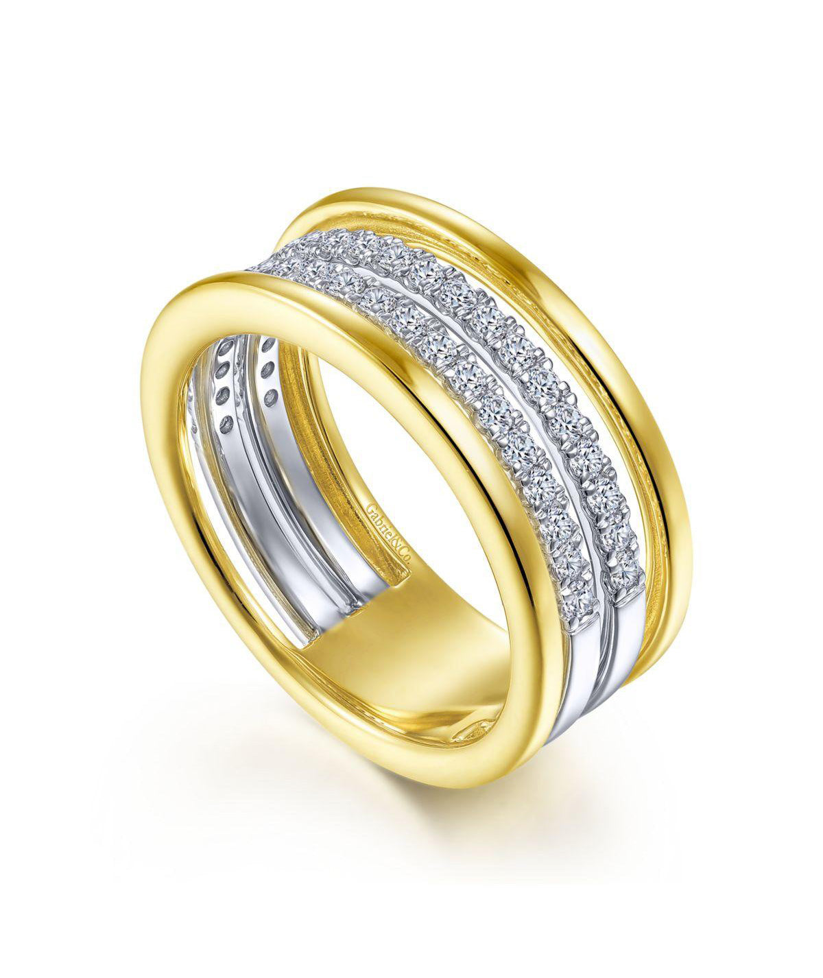 14K White-Yellow Gold Diamond Ring