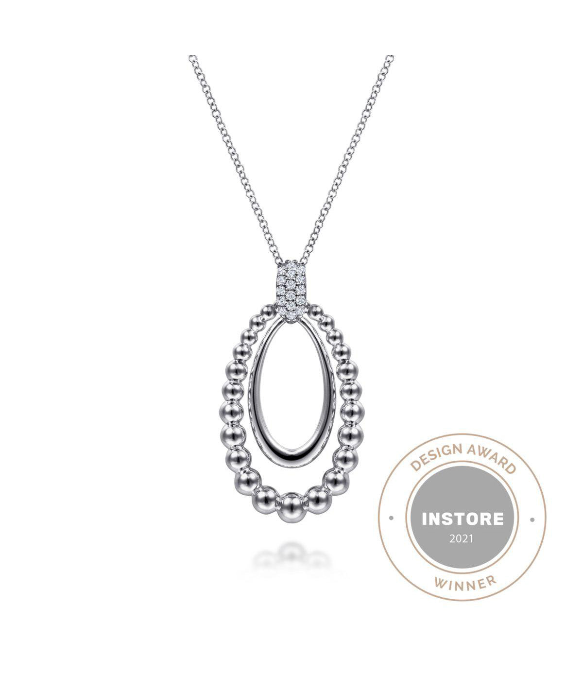 925 Sterling Silver White Sapphire Pendant Necklace