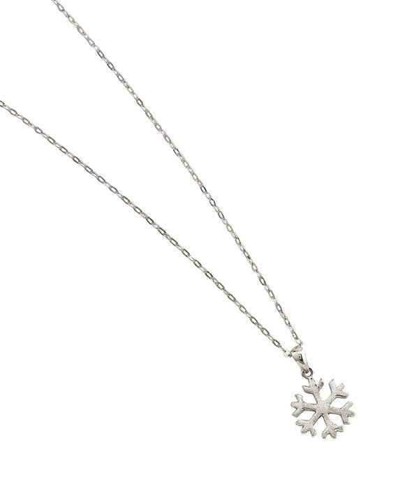 Sterling Silver Rhodium Plated Snowflake Necklace