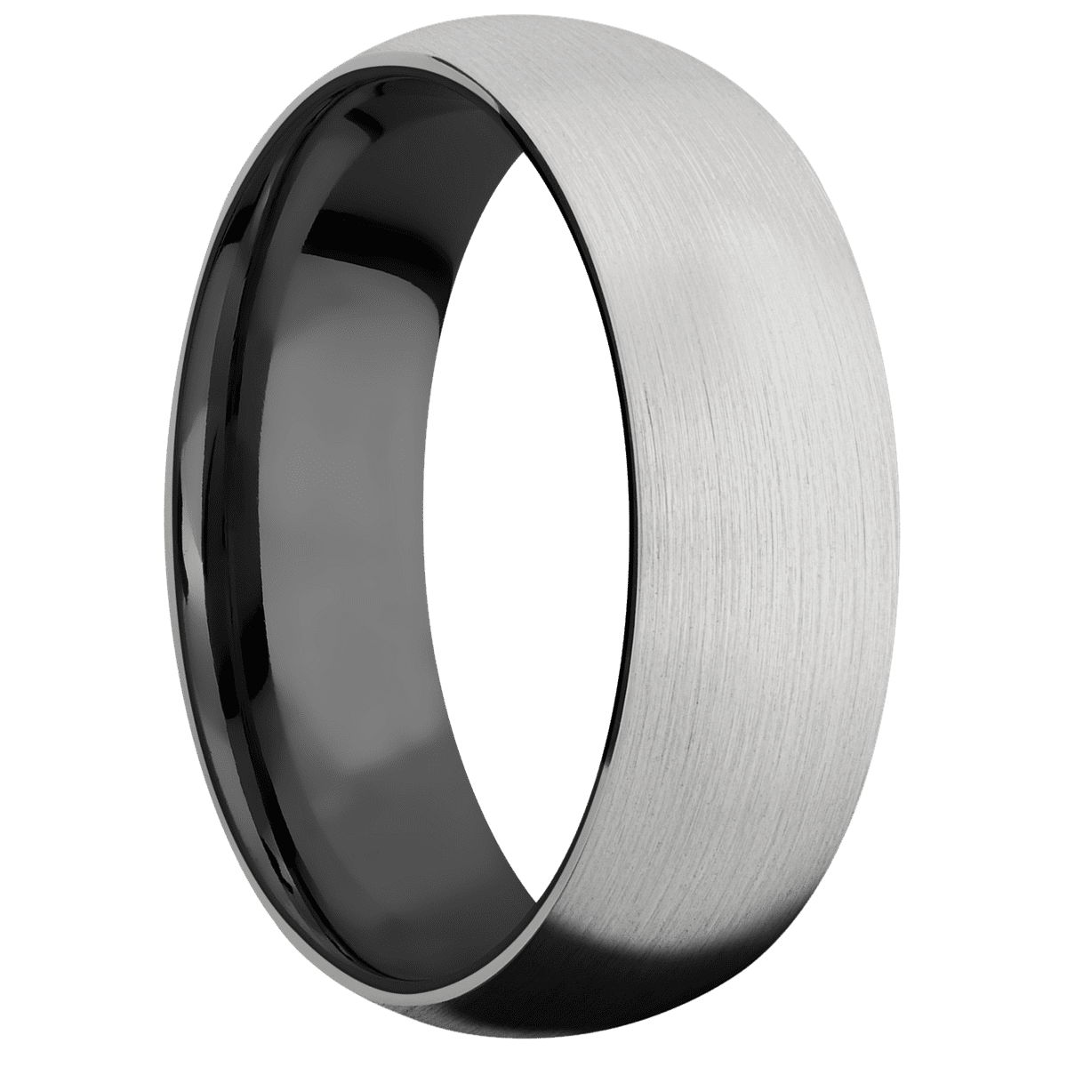 14K White Gold + Satin Finish + Zirconium