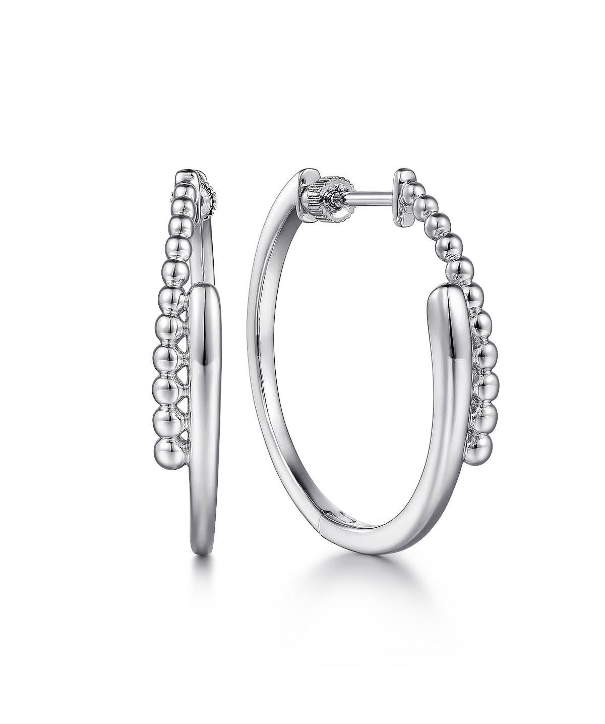 925 Sterling Silver 30mm Bujukan Bypass Classic Hoop Earrings