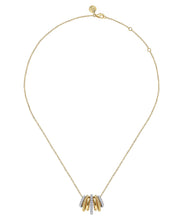 Bujukan Link - 14K White Yellow Gold Bujukan Diamond Multi Row Pendant Necklace