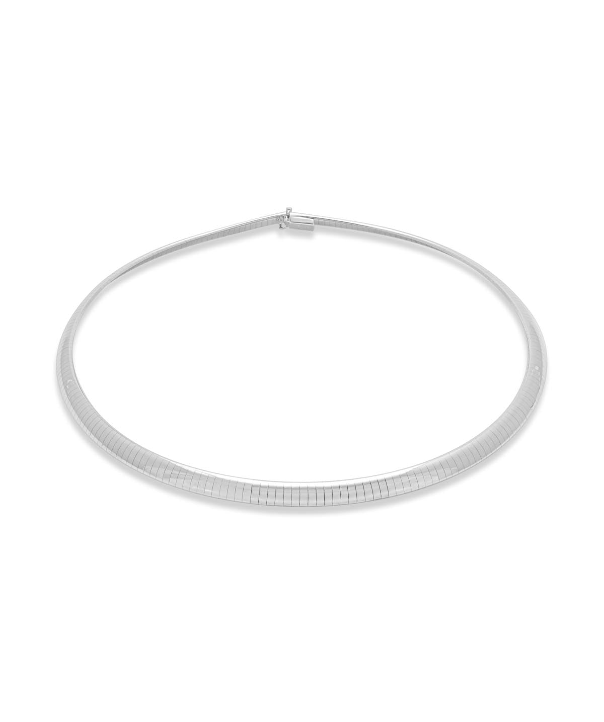 14K White Gold 6mm Omega Chain Necklace