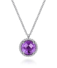 925 Sterling Silver Bujukan Amethyst Pendant Necklace