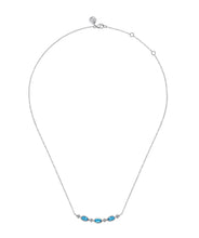 925 Sterling Silver Bujukan Blue Topaz Bar Necklace