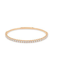 14K Rose Gold Diamond Flexible Bangle Bracelet 3.00cttw