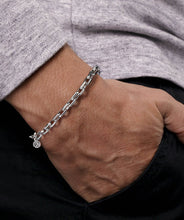 925 Sterling Silver Faceted Chain Bracelet