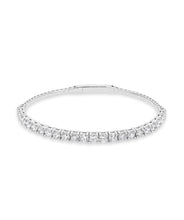 14K White Gold Diamond Flexible Bangle Bracelet 3.56cttw