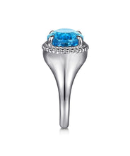 925 Sterling Silver Bujukan Blue Topaz Signet Ring