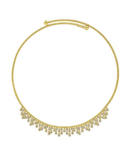 14K Yellow Gold Diamond Clusters Bujukan Beaded Choker Necklace
