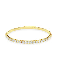 14K Yellow Gold Diamond Flexible Bangle Bracelet 4.00cttw
