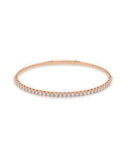 14K Rose Gold Diamond Flexible Bangle Bracelet 2.00cttw