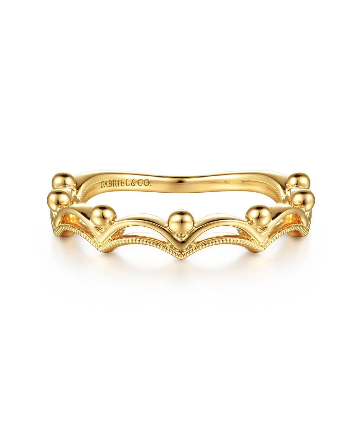 14K Yellow Gold Crown Bujukan Stackable Ring