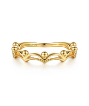 14K Yellow Gold Crown Bujukan Stackable Ring
