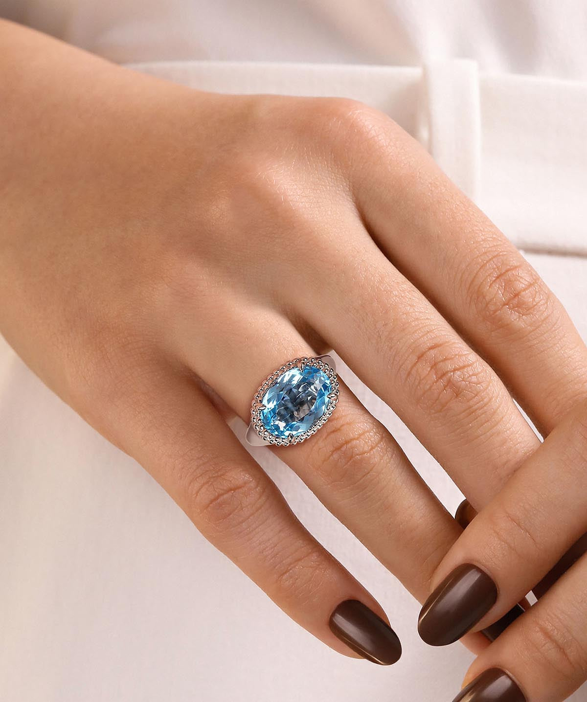 925 Sterling Silver Bujukan Blue Topaz Signet Ring