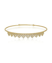 14K Yellow Gold Diamond Clusters Bujukan Beaded Choker Necklace