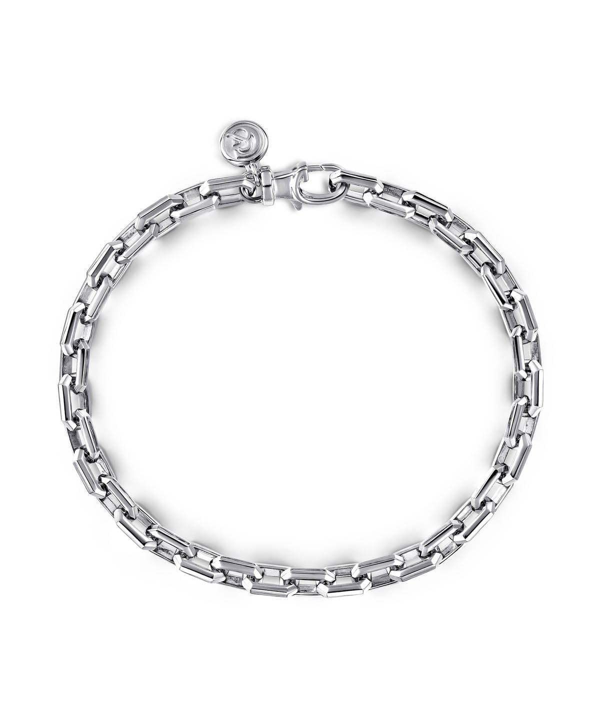 925 Sterling Silver Faceted Chain Bracelet