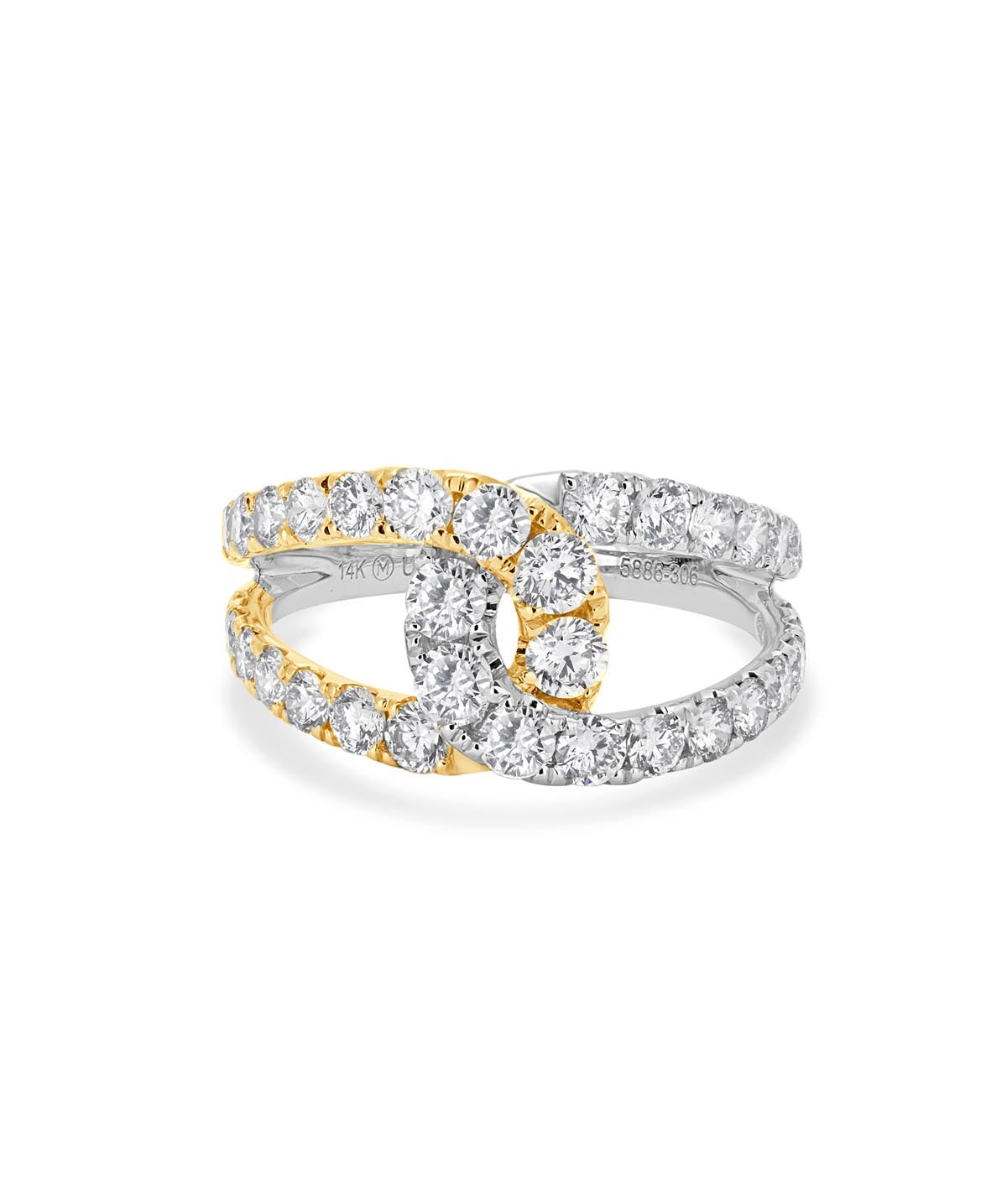 14K White & Yellow Gold Diamond Fashion Ring