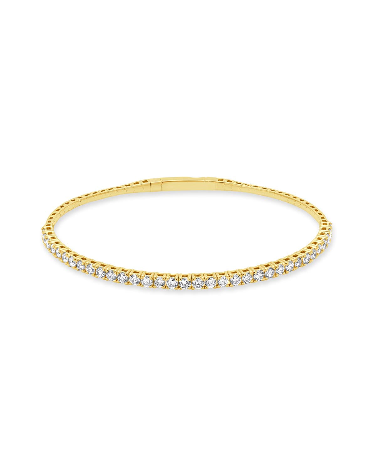 14K Yellow Gold Diamond Flexible Bangle Bracelet 2.01cttw