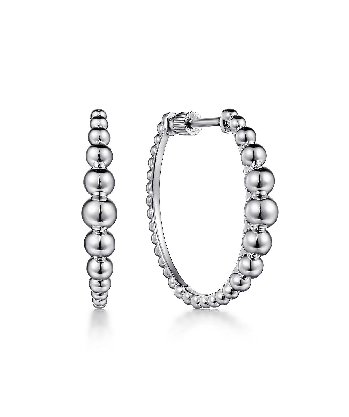 925 Sterling Silver Bujukan 25mm Classic Hoop Earrings