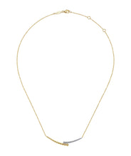 14K Yellow-White Gold Bujukan Diamond Bar Necklace