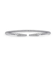 14K White Gold Bujukan Diamond Spikes Split Bangle