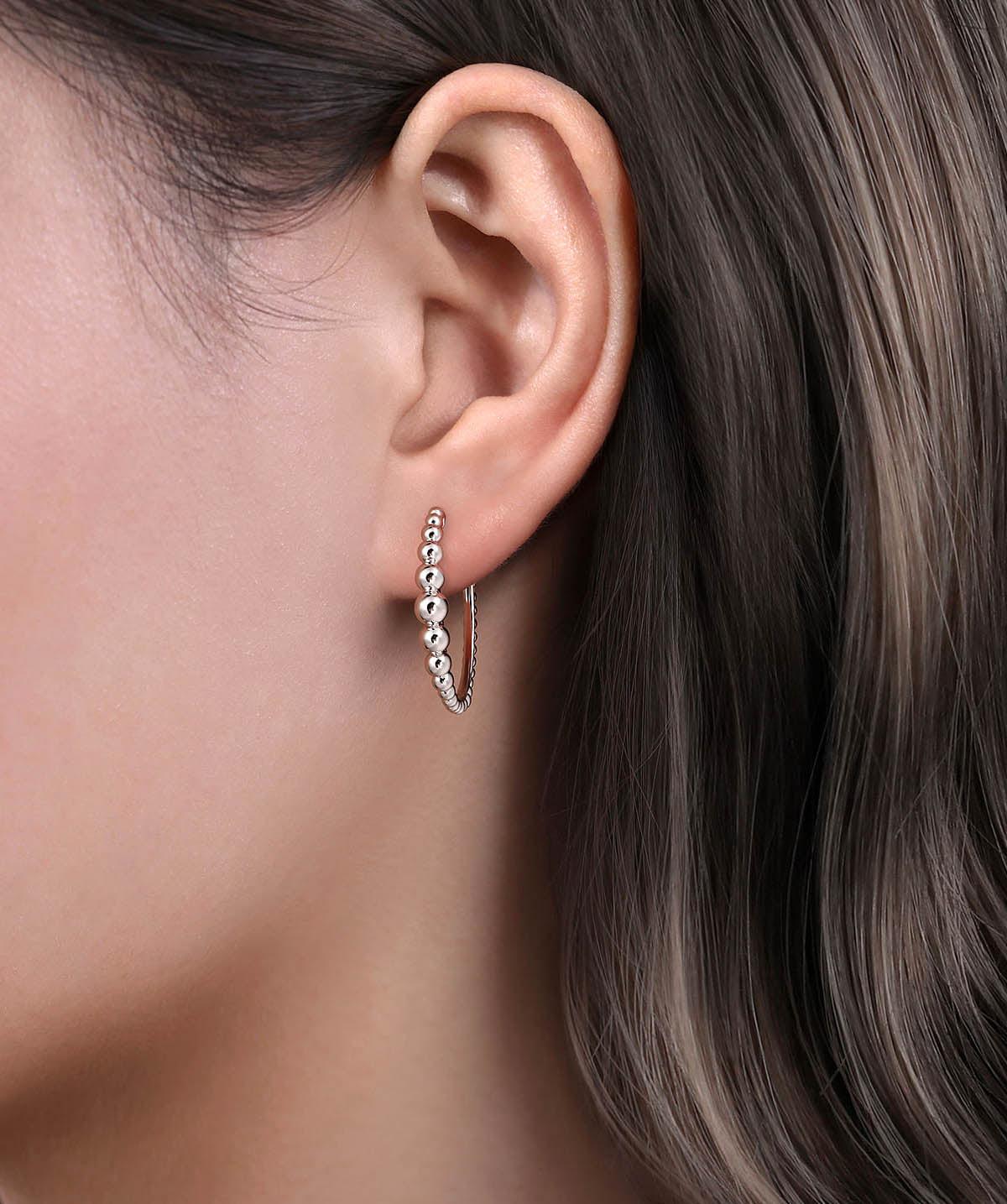 925 Sterling Silver Bujukan 25mm Classic Hoop Earrings