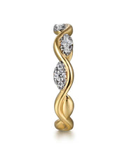 14K Yellow Gold Diamond Twisted Stackable Ring