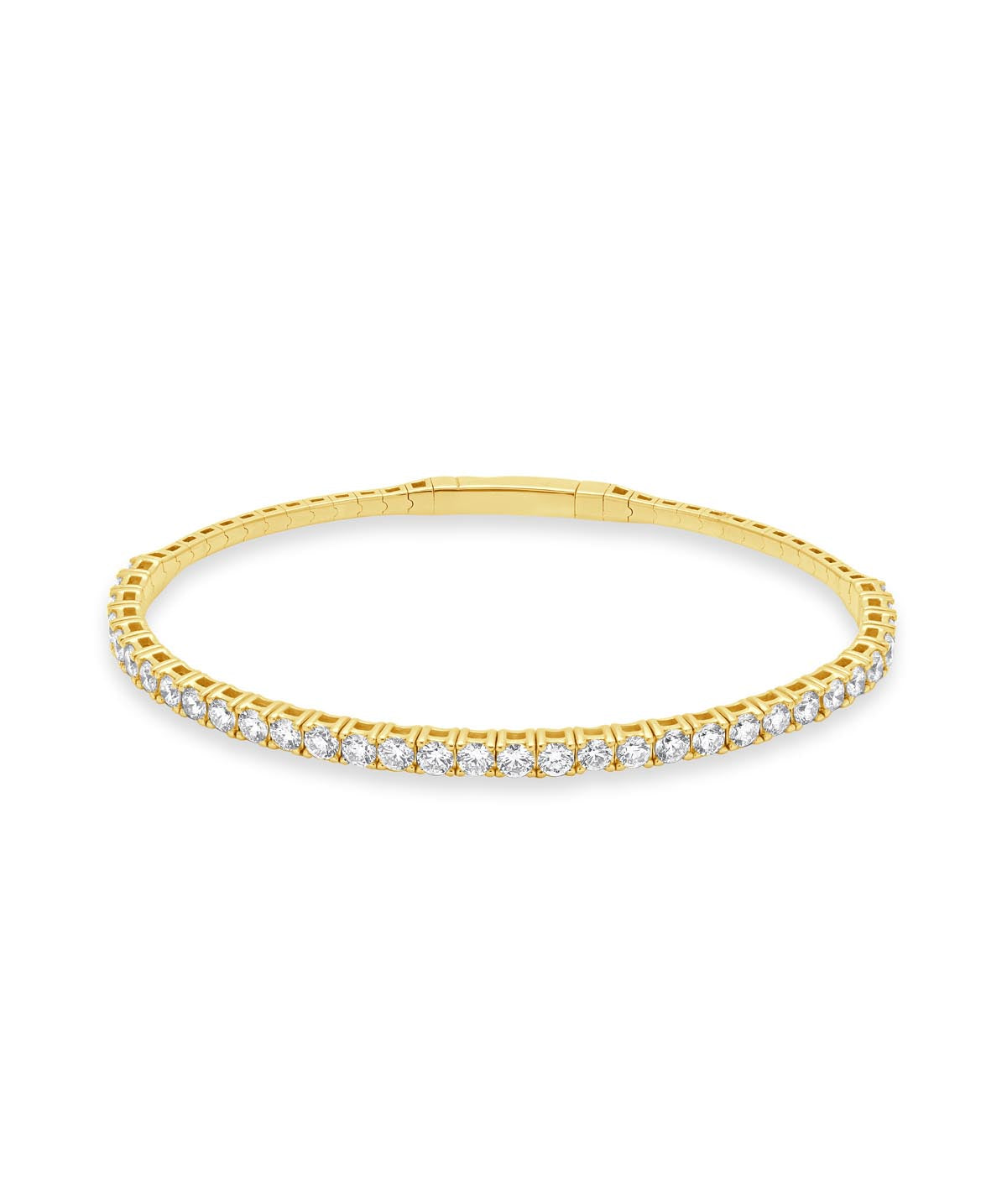 14K Yellow Gold Diamond Flexible Bangle Bracelet 2.85cttw
