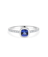 14K White Gold 0.71ct Tanzanite & Diamond Accented Bezel Ring