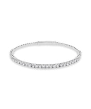 14K White Gold Diamond Flexible Bangle Bracelet 2.88cttw