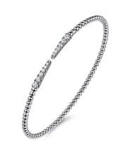 14K White Gold Bujukan Diamond Spikes Split Bangle