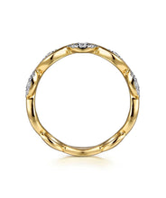 14K Yellow Gold Diamond Twisted Stackable Ring