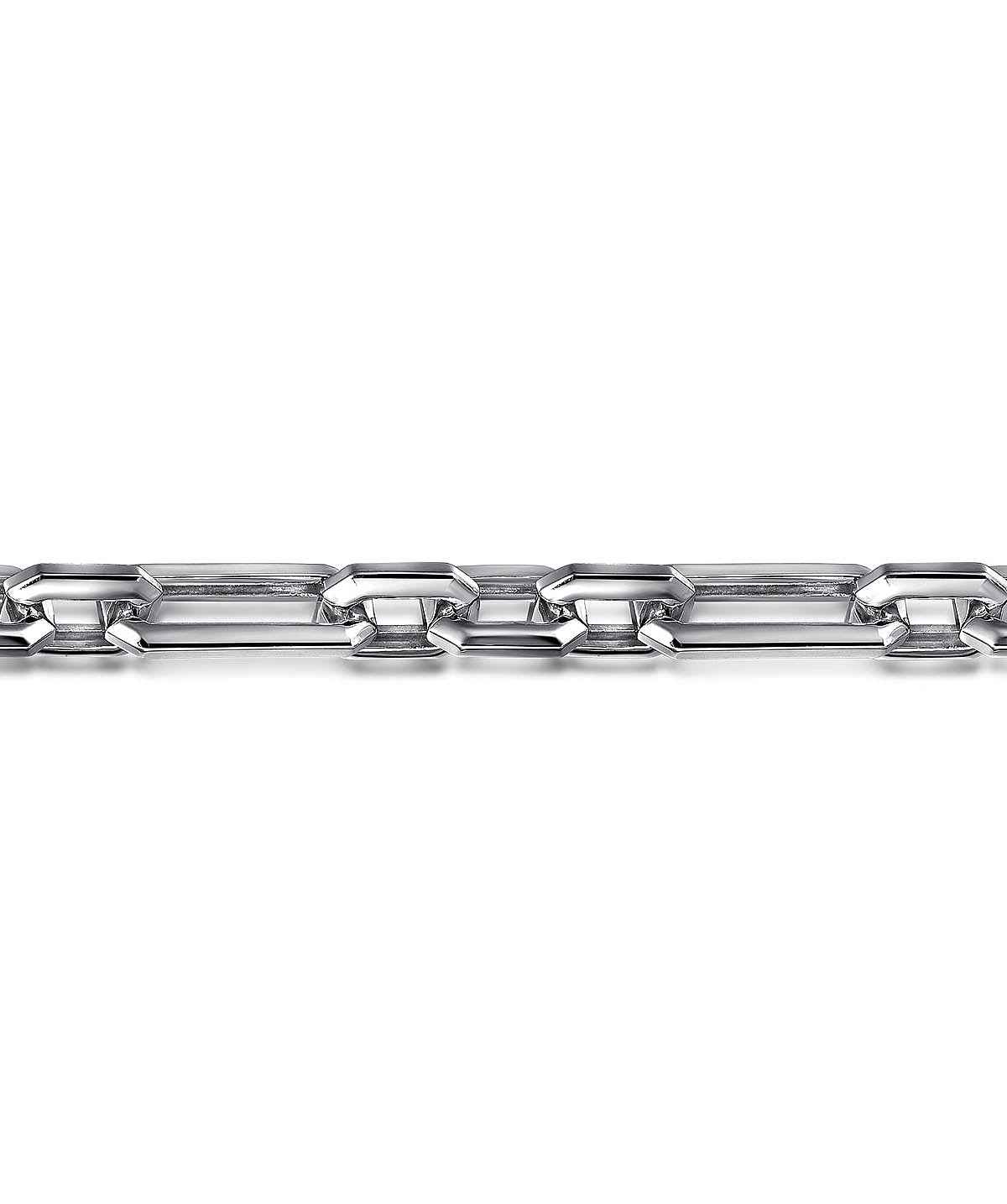 Sterling Silver Hollow Figaro Chain Bracelet