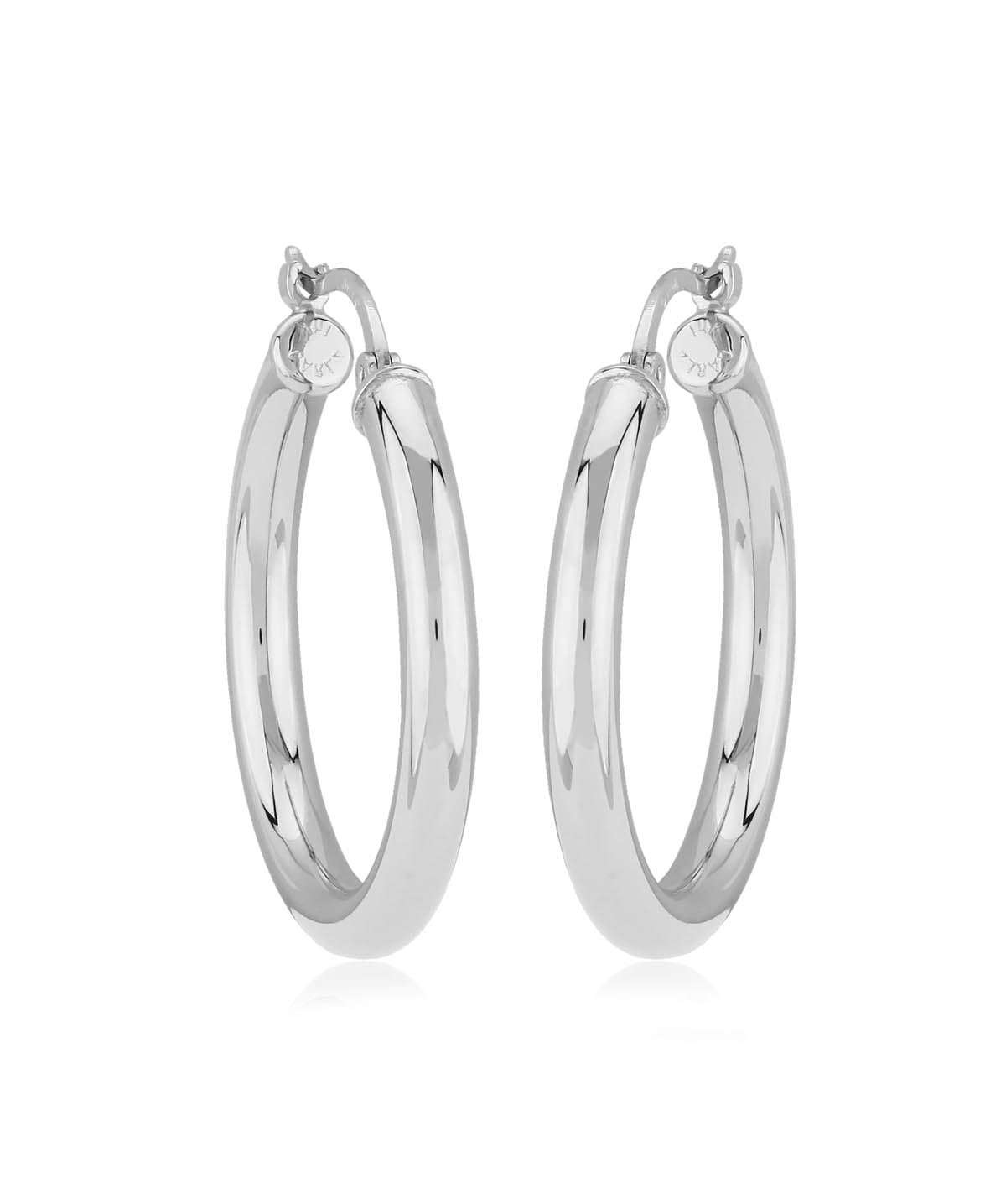 Sterling Silver 3x25mm Hoop Earrings