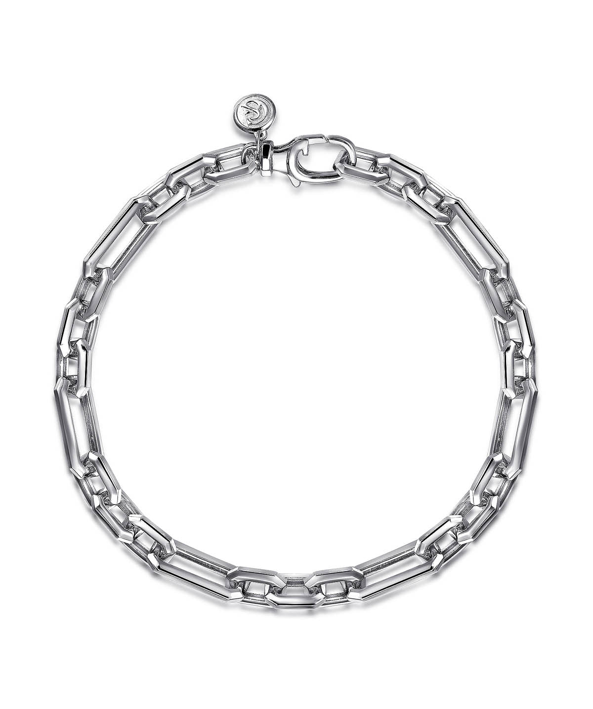 Sterling Silver Hollow Figaro Chain Bracelet