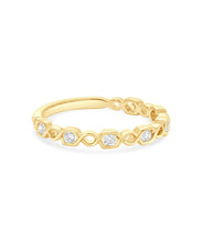 14K Yellow Gold Diamond Twist Stackable Ring