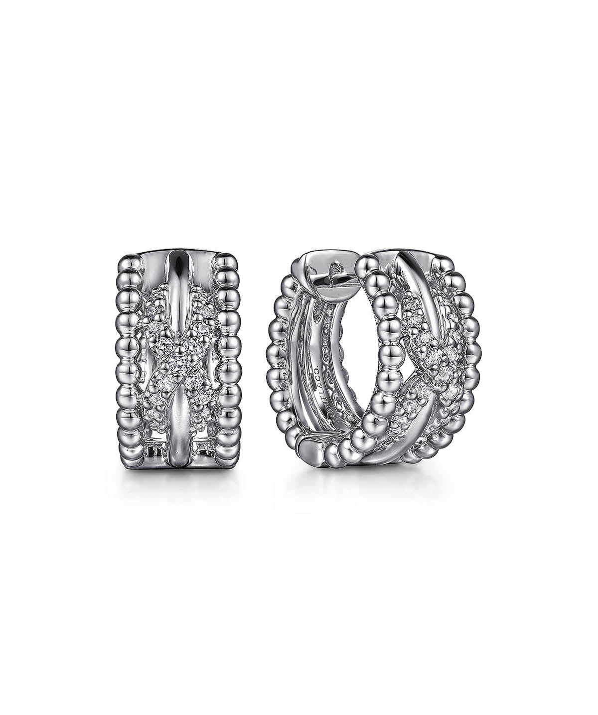 925 Sterling Silver Twisted Bujukan Huggie Earrings